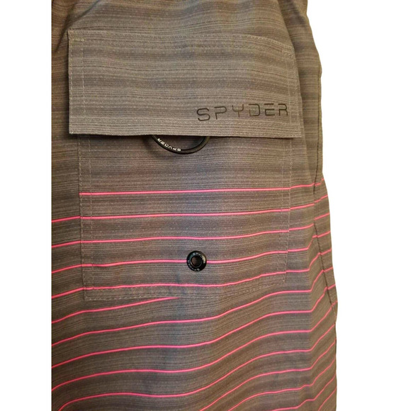 Spyder Swim‎ Adult Men's Shorts Size XL 36, 8.5 in Gray Pink Lined Trunks NWT - Picture 6 of 8